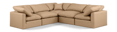 Indulge - Faux Leather 5 Piece Modular Corner Sectional - Tan