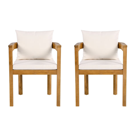 Abaco - Outdoor Acacia Wood Dining Chair (Set of 2) - Beige