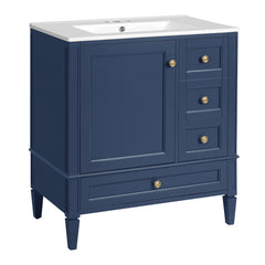Bathroom Vanity With Sink, 3 Drawer Storage Cabinet