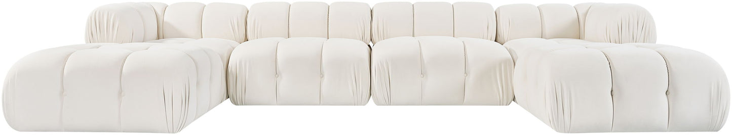 Orin - Velvet 6 Piece Modular Double Chaise Sectional