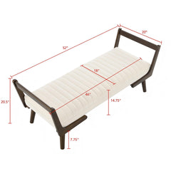 Mid-Century Bench With Wood Legs