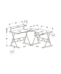 Computer Desk, Home Office, Corner, L Shape, Laptop, Durable Construction
