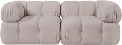 Orin - Velvet Performance Fabric Upholstered 2 Piece Modular Sofa (2 Corner Chairs)
