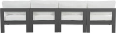 Nizuc - Outdoor Patio 4 Seat Armless Modular Sofa With Gray Frame