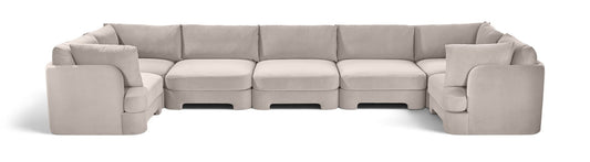 Hammond - Velvet Performance Fabric Upholstered 7 Piece U-Shaped Sectional
