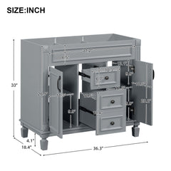 Bathroom Vanity Cabinet With 2 Soft Closing Doors And 2 Drawers