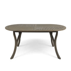 Outdoor Table With Smooth Lines, Slat Top