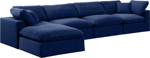 Comfy - 5 Piece Velvet Modular Sectional With Chaise