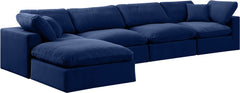 Comfy - 5 Piece Velvet Modular Sectional With Chaise