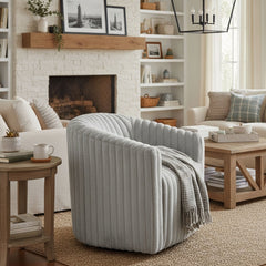 Alexa Barrel Swivel Chair - Grey