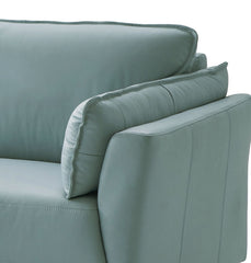 Mesut - Top Grain Leather Loveseat - Sage Green