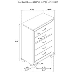 Harrison - 5 Drawer Bedroom Chest - Taupe