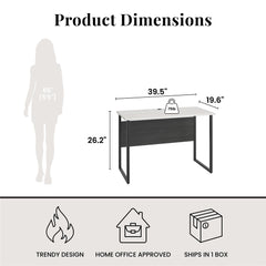 Sorina - Writing Desk - White / Light Oak