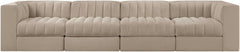 Rummi - Velvet Performance Fabric Upholstered 4 Piece Modular Sofa