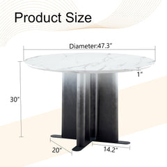 Round Dining Table With Cross Base, Modern Home Furniture