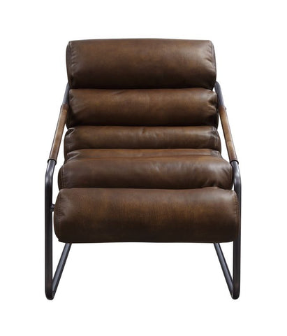 Dolgren - Accent Chair - Sahara Top Grain Leather & Matt Iron