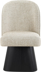 Marlowe - Linen Textured Fabric Upholstered Swivel Dining Side Chair - Stained Black