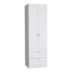 Armoire Organiser, Two Shelves, Rod, Double Door Cabinet Armoire