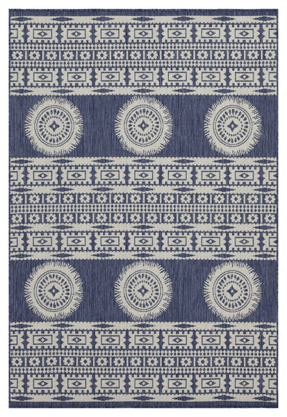 Sunshine - 5'3" X 7'3" Indoor, Outdoor Area Polypropylene Rug - Blue