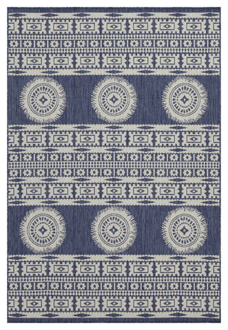 Sunshine - 5'3" X 7'3" Indoor, Outdoor Area Polypropylene Rug - Blue