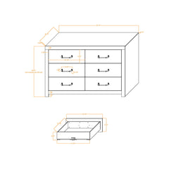 Monica - Dresser With Spacious Drawers Bar Handles - Dark Oak
