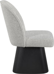 Marlowe - Linen Textured Fabric Upholstered Swivel Dining Side Chair - Stained Black