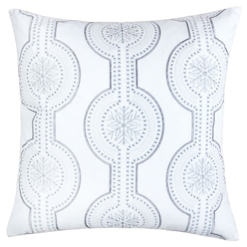 Holiday Throw Pillow With Snowflake Embroidery