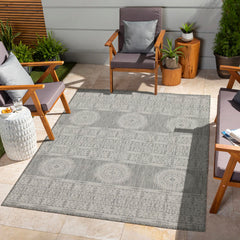 Sunshine - 5'3" X 7'3" Indoor, Outdoor Area Rug Polypropylene - Silver