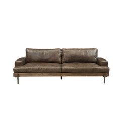 Silchester - Sofa - Distress Chocolate Top Grain Leather & Oak