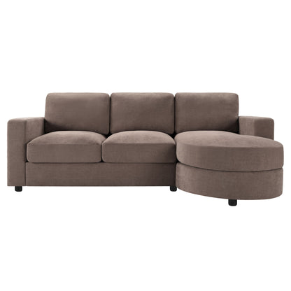 Modern L-Shaped Sectional Sofa With Curved Chaise, USB Ports, And Side Storage Pockets