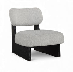 Vetra - Linen Textured Fabric Upholstered Accent Chair With Black Base