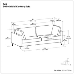 Ava - Mid Century Sofa, Upholstered