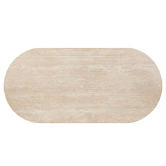 Leonardo - Dining Table - Travertine Top & Dark Oak