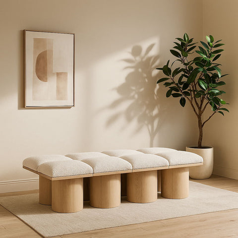 Pavilion - 8 Piece Modular Bench With Natural Base