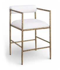 Axis - Linen Textured Cream Fabric Upholstered Counter Stool (Set of 2)