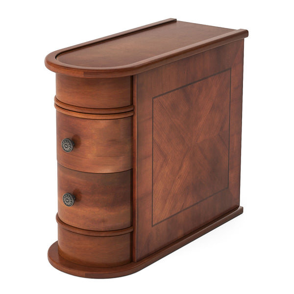 Narrow 2 Drawer End Table