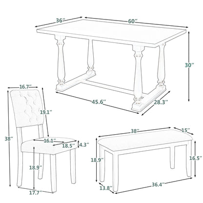 6 Piece Dining Set Retro Style