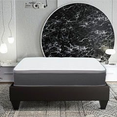 10" Full Size Hybrid Mattress In A Box, Gel Memory Foam Mattress Top With Pocket Coil Base - Gray / White