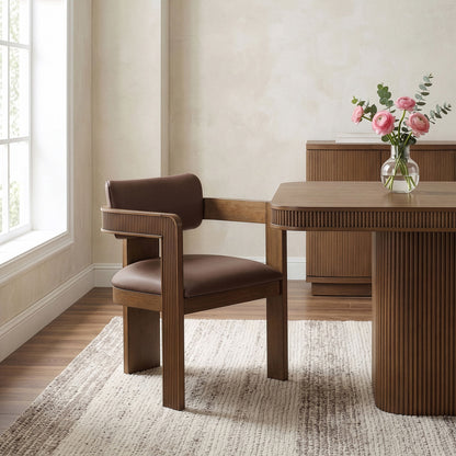 Sacha - Vegan Leather Upholstered Dining Chair With Brown Base (Set of 2)