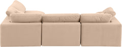 Comfy - 4 Piece Velvet Modular Armless Sectional