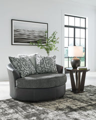 Brixley Pier - Oversized Swivel Accent Chair - Graphite