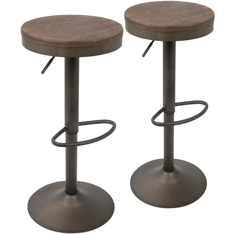 Dakota - Industrial Design Adjustable Barstool (Set of 2)