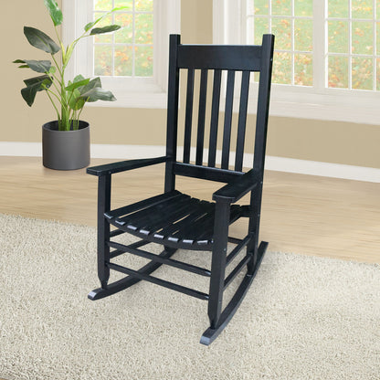 Classic Wooden Porch Rocker Chair Populus Wood Comfortable Design
