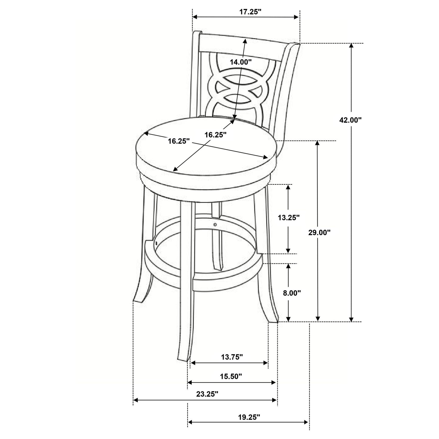 Swivel Bar Stool (Set of 2) - Black