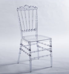 Dining Chair With Plastic Seat, Welding Chair (Set of 4) - Transparent