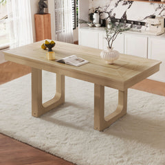 Farmhouse Wooden Kitchen Table With Removable Leaf
