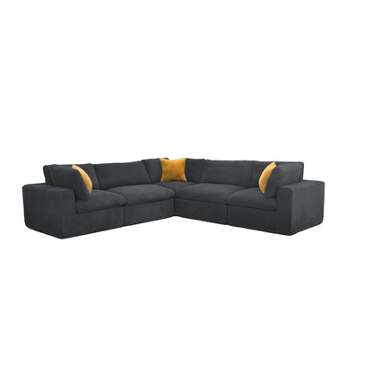 Modular Sectional & Toss Pillows - Dark Gray