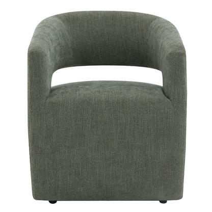 Libni - Arm Chair With Casters - Green Linen