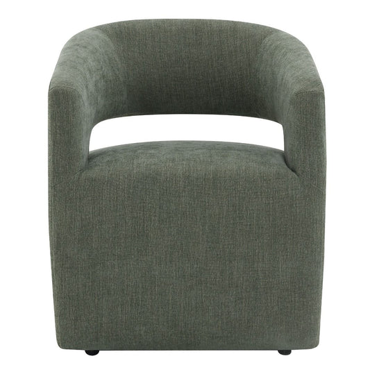 Libni - Arm Chair With Casters - Green Linen