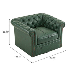 Chesterfield Style Swivel Club Chair With Button Tufted
